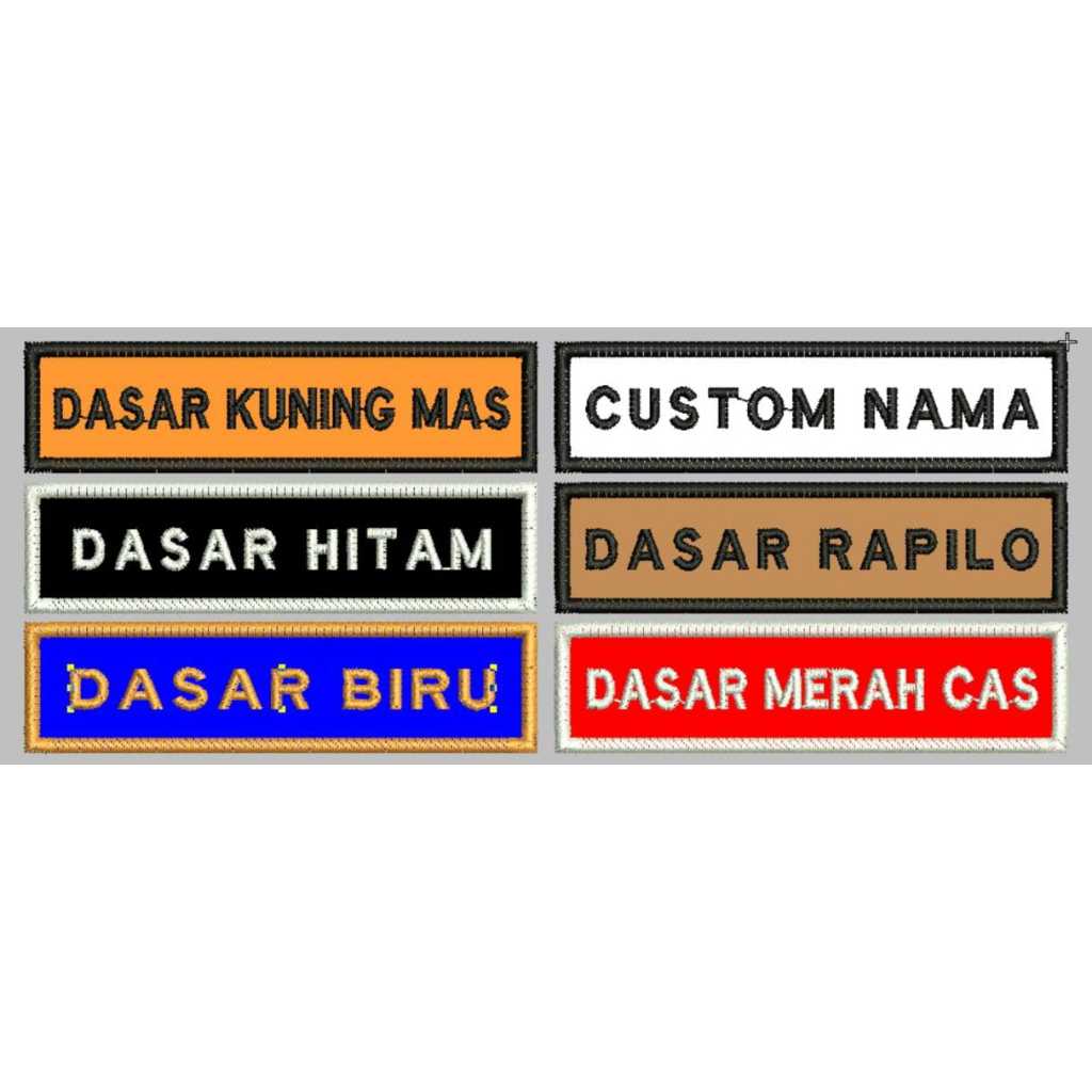 Patch Bordir Nama Baju Anak Sekolah Custom | Bordir Bad Nama Komunitas Instansi & Ormas
