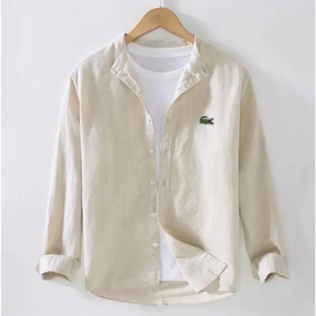 kemeja kerah Shanghai Jumbo kemeja pria lengan panjang Shanghai polo Slim fit