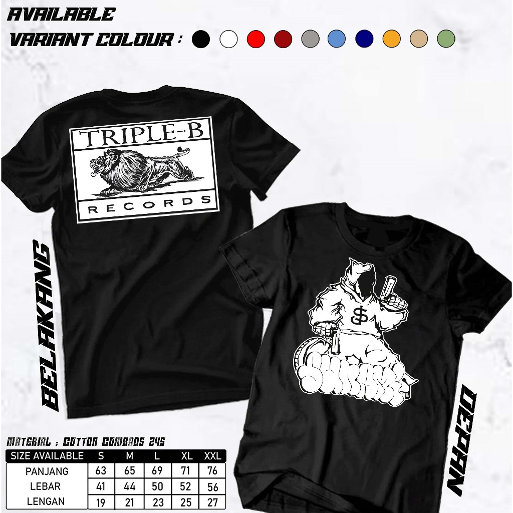 centralbaju - Kaos Band SUNAMI - TRIPLE-B RECORDS - kaos lengan pendek - Kekinan - Cocok Untuk Pria 