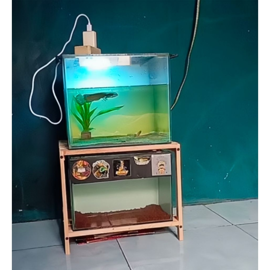 Rak Aquarium 40x30 2 Susun Kayu Berkualitas Rak Aquarium Rak Kayu Serbaguna