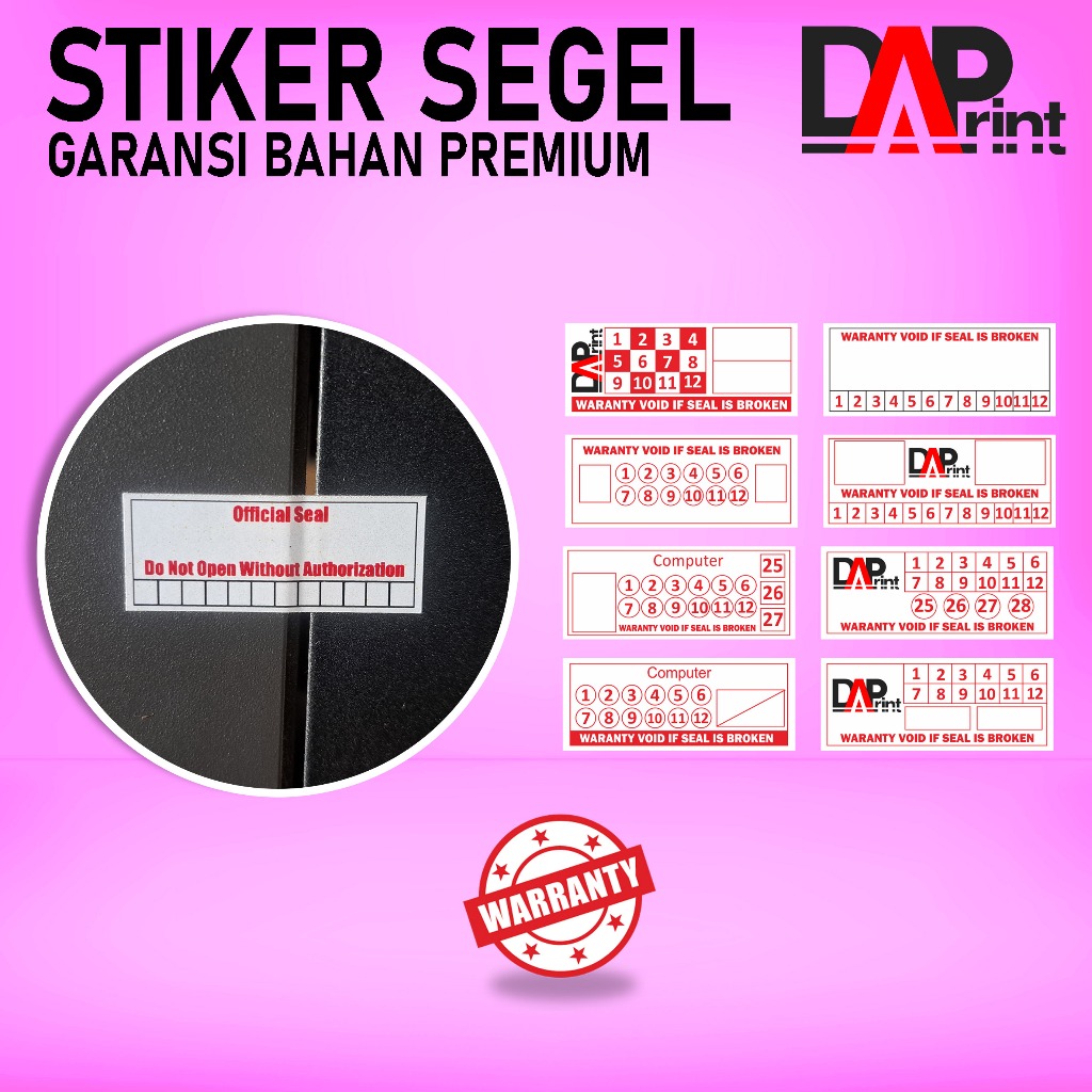 

Cetak Stiker Segel Garansi Pecah Telur Warranty Kualitas Premium