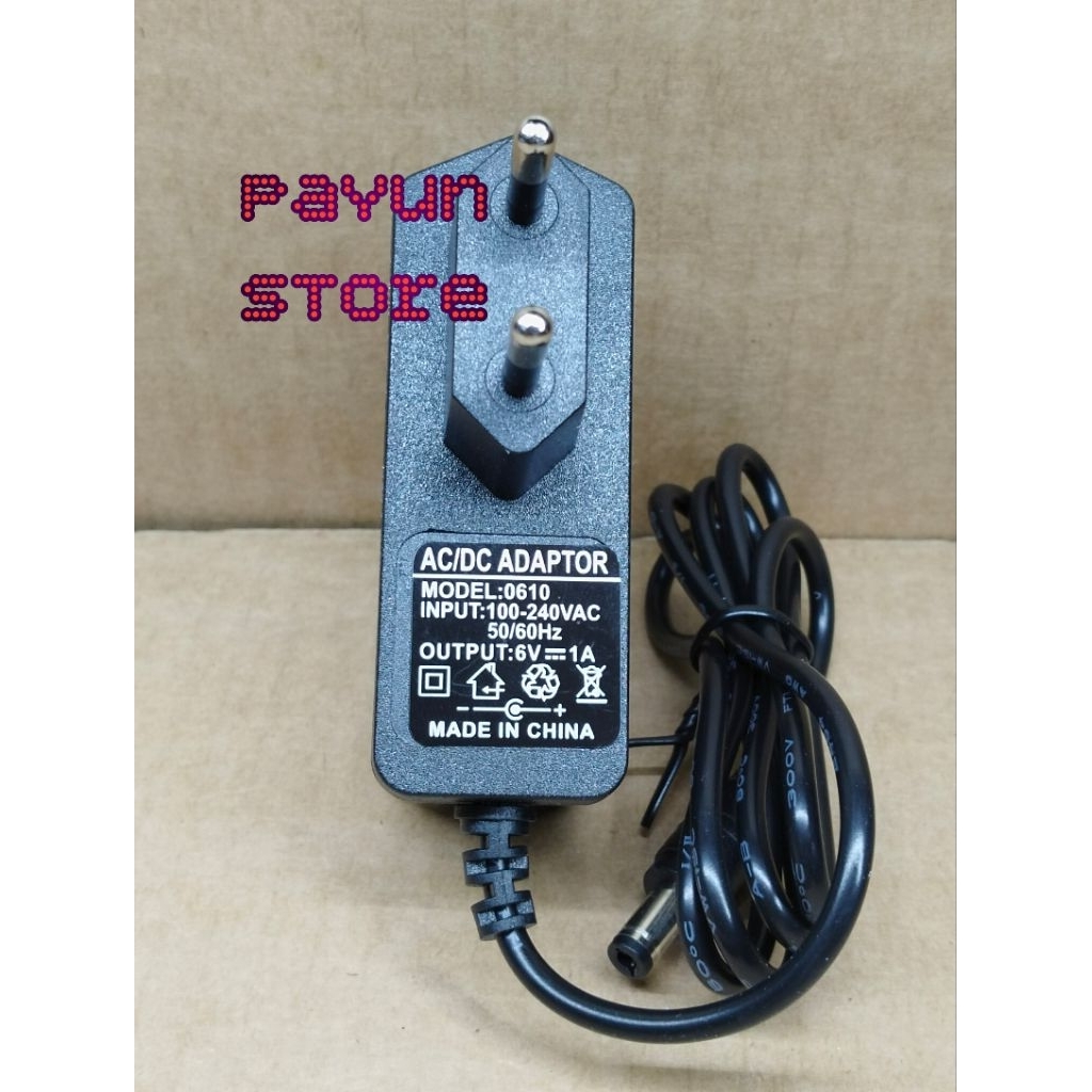 Adaptor DC 6V 1A / Adaptor 6 Volt 1 Ampere DC Power Supply - Adaptor 6v 1a