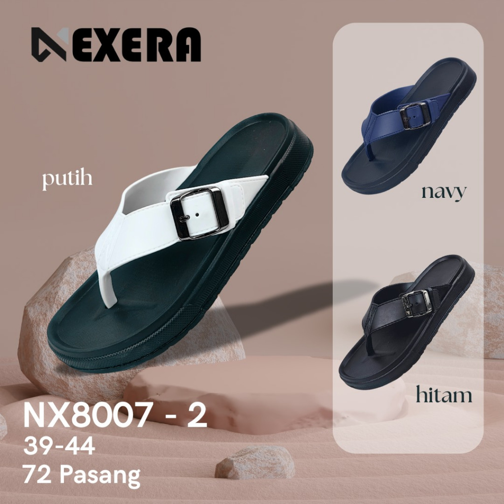 N8007-2 sandal jepit gesper fashion cowok sendal karet model terbaru anak remaja kekinian