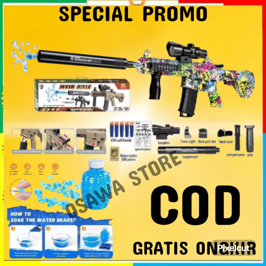 MAINAN PISTOL PISTOLAN TEMBAK TEMBAKAN  ANAK LAKI LAKI PELURU BUSA SNIPER NERF BULLET AWM MURAH/MAIN