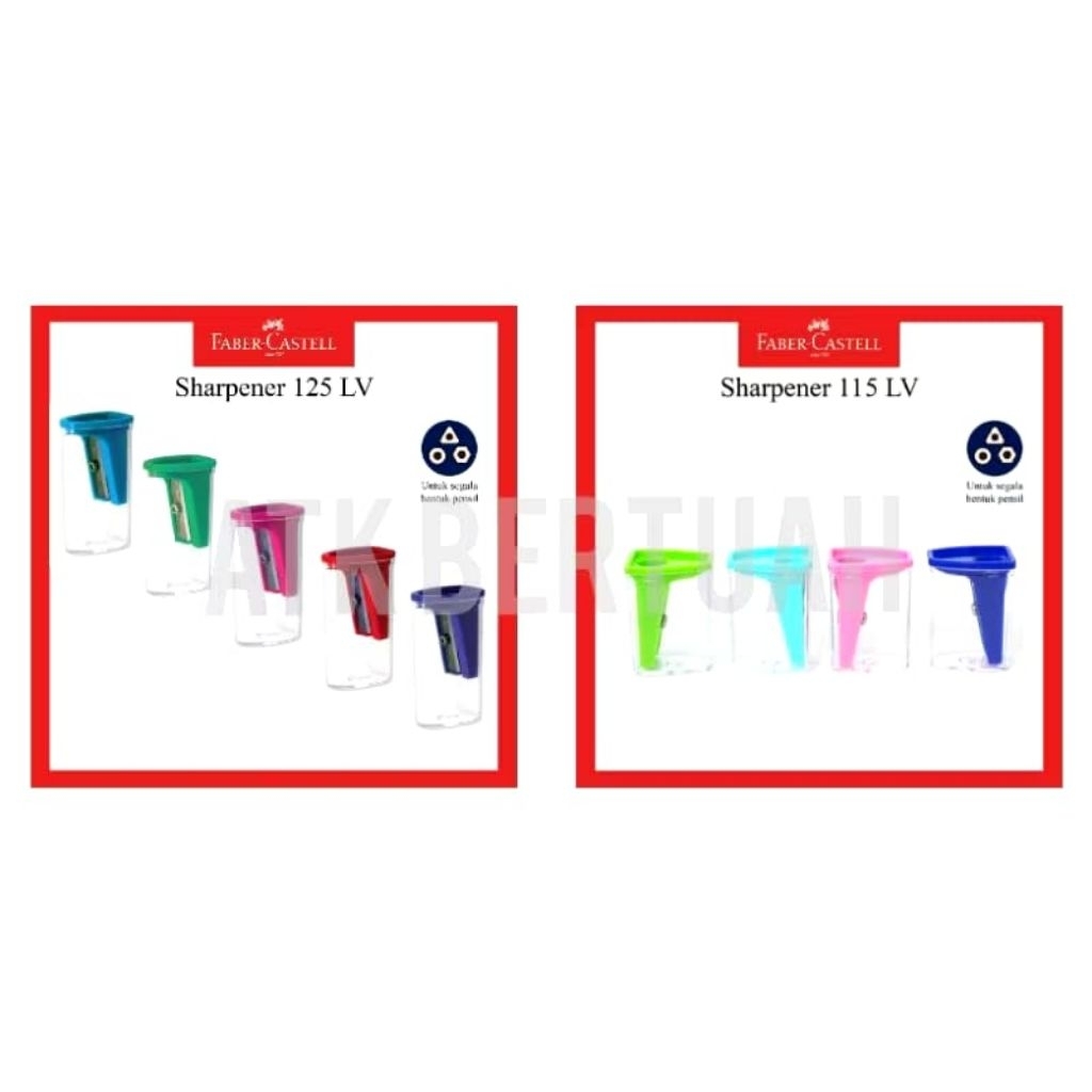 

FABER CASTELL 125LV 115LV PENCIL SHARPENER PERAUT SERUTAN RAUTAN PENSIL ADA WADAH SAMPAH