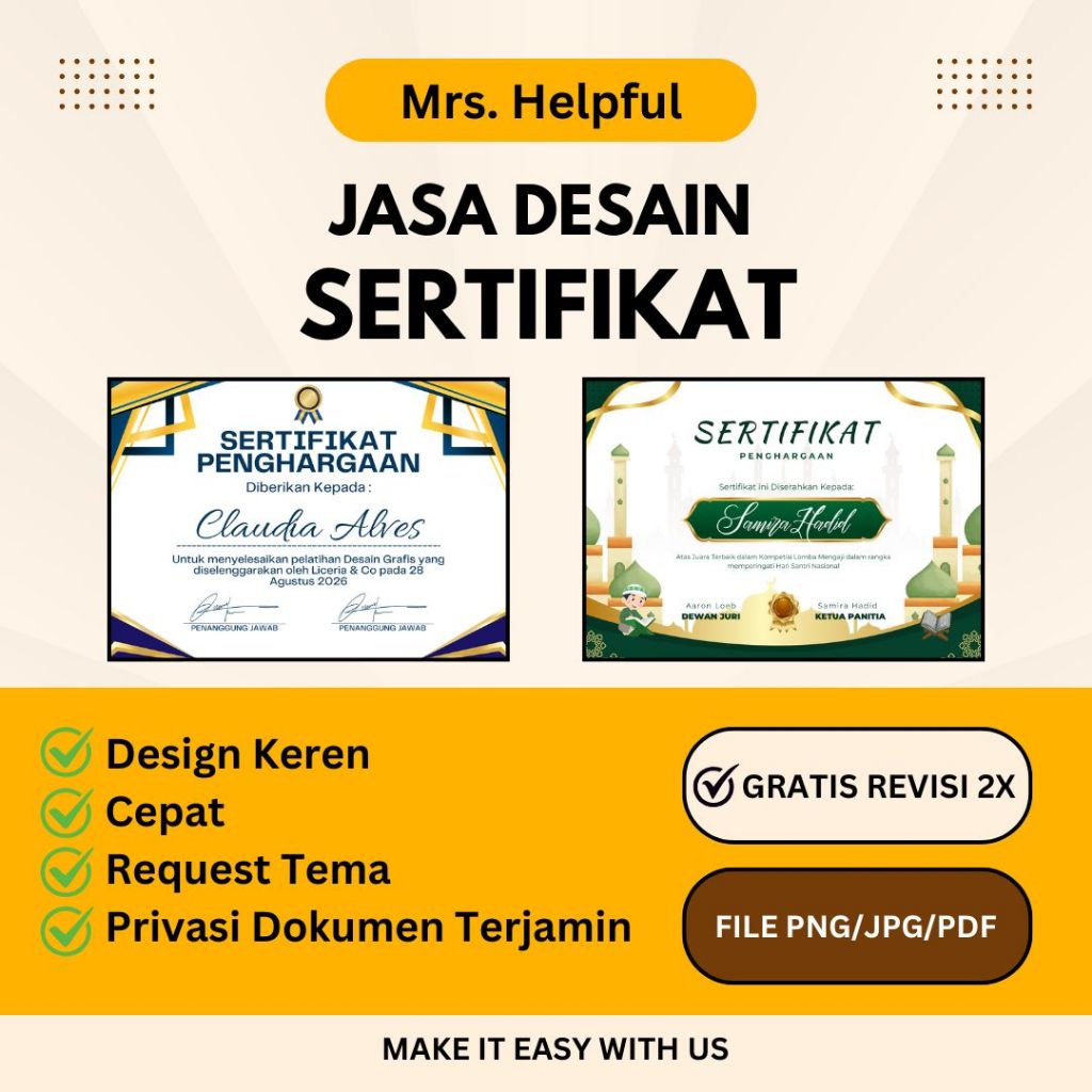 Jasa Desain Sertifikat