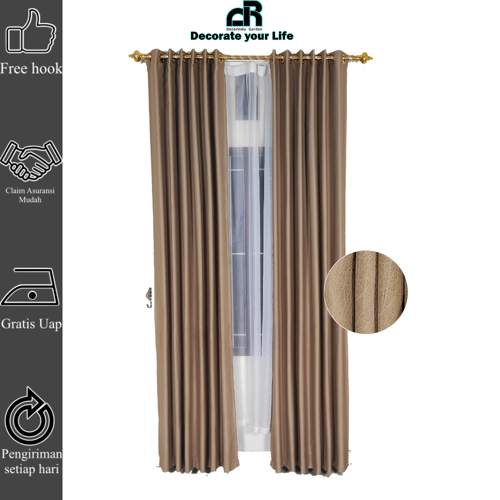 Gorden Jendela Minimalis Polos Blackout Panjang 2meter