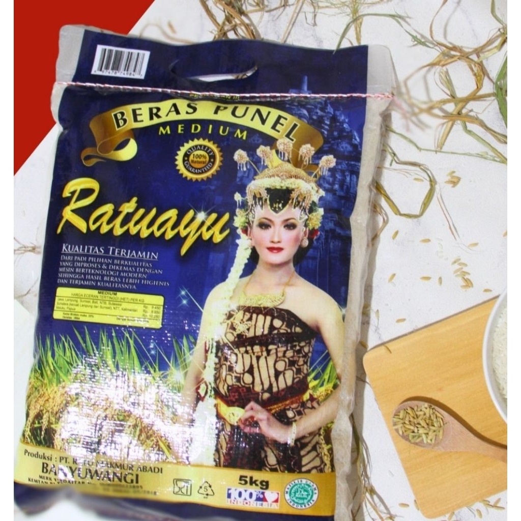 

Beras Punel Ratu Ayu Biru 5kg / Beras Punel / Beras Premium / Beras Banyuwangi / Beras Osing