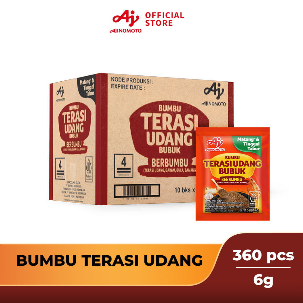 

AJI-NO-MOTO® Terasi Udang berbumbu 6g - 1 Karton