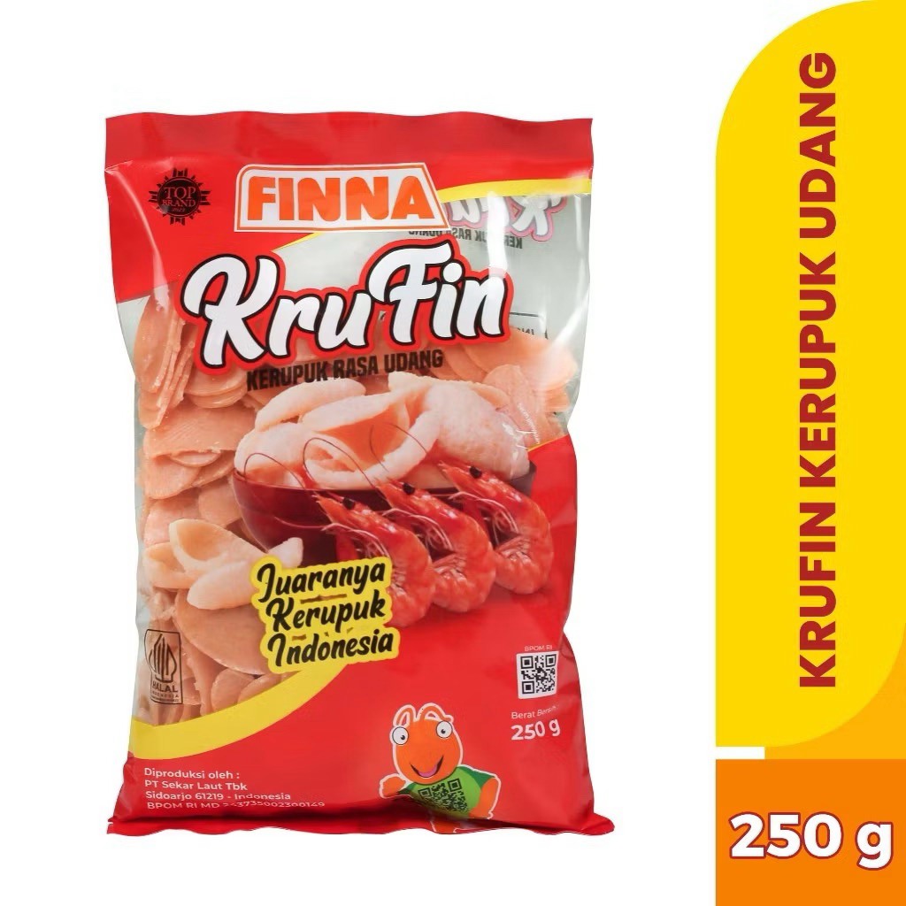 

KRUFIN Kerupuk udang finna kemasan 250gr-kerupuk udang mentah finna 250gr