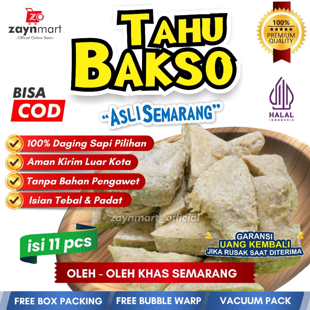 

TAHU BAKSO PREMIUM FULL DAGING SAPI GLUTEN FREE(11pcs) Halal tanpa pengawet