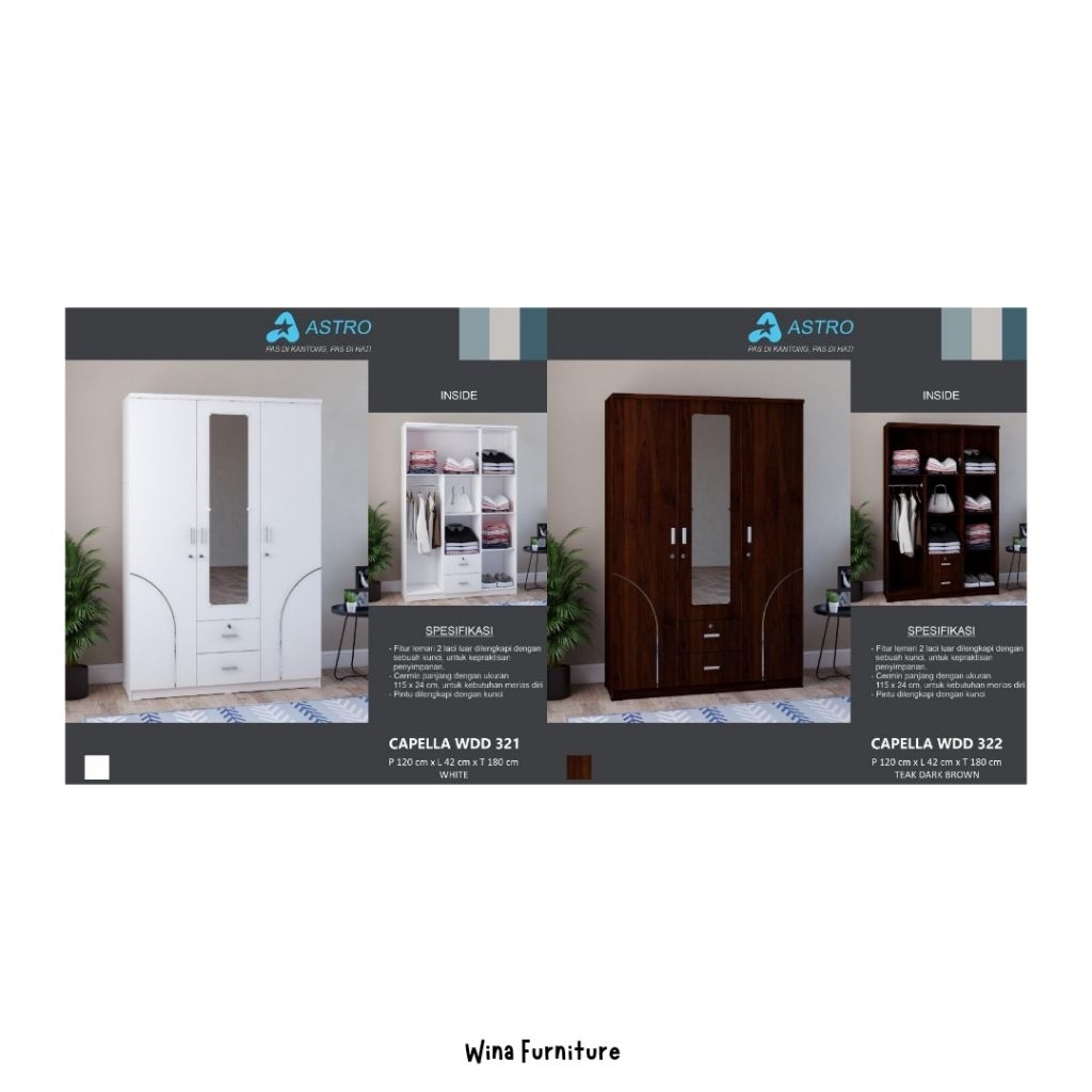 LEMARI PAKAIAN BESAR, LEMARI PAKAIAN ASTRO, LEMARI PAKAIAN KACA, LEMARI PAKAIAN MODERN