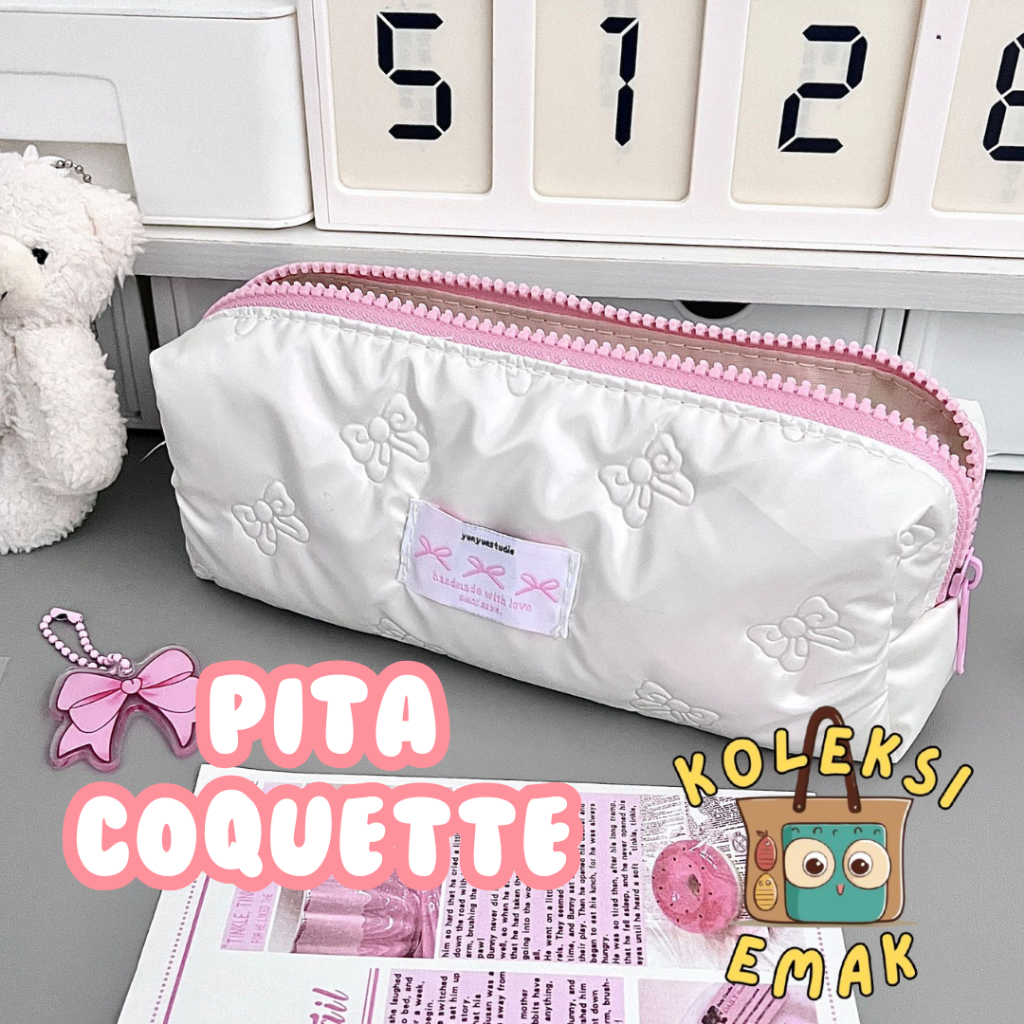 

Kotak Pensil Pita Coquette Estetik Tempat Pensil Sekolah Kapasitas Besar Simple Lucu Pouch Make Up Kosmetik Stationery Bag Korea Premium SB-17