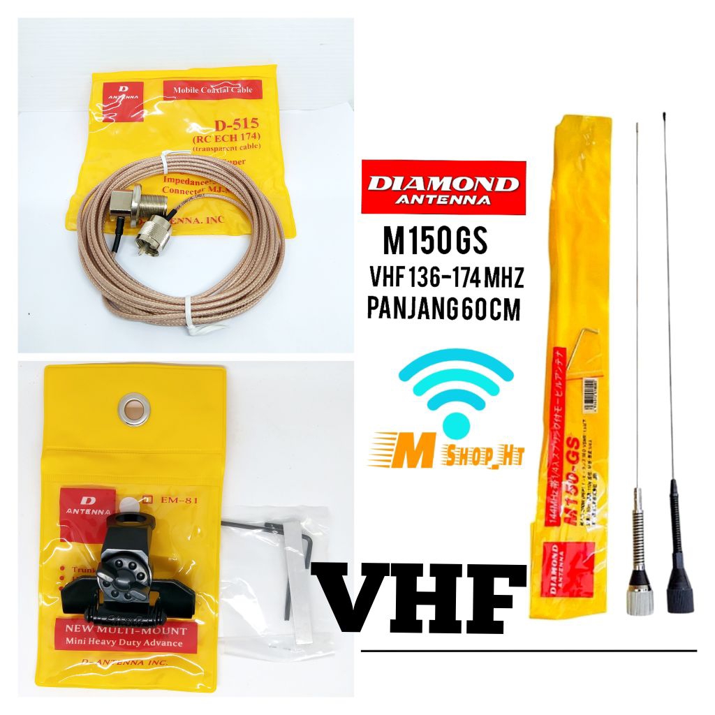 Paket Lengkap Antena radio Rig mobil Vhf Diamond