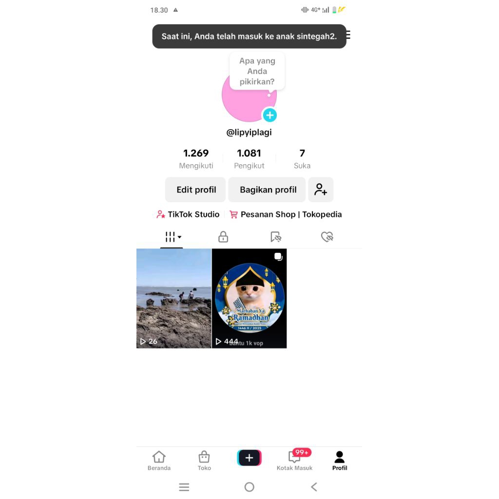 AKUN TIKTOK 1K FOLLOWERS BISA LIVE