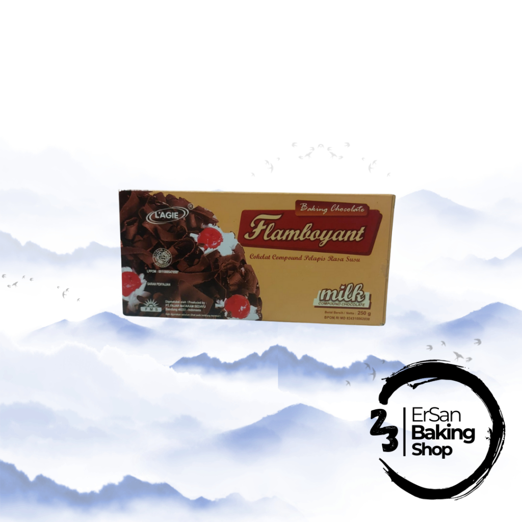 

Baking Chocolate Lagie/Milk Compound Chocolate/Cokelat Compound Pelapis Rasa Susu Flamboyant 250gr