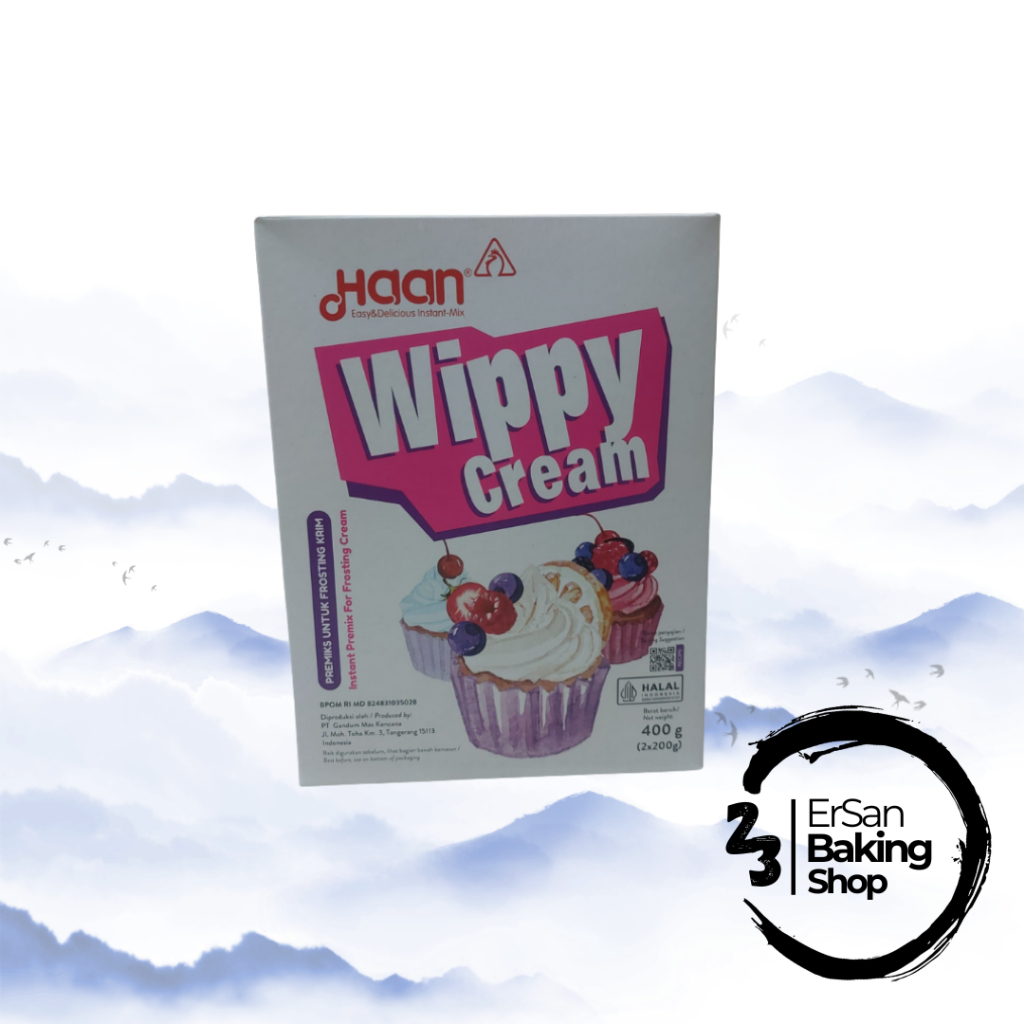 

Wippy Cream Haan/Whip Creme Bubuk Haan/Premiks untuk Frosting Krim Haan 400gr