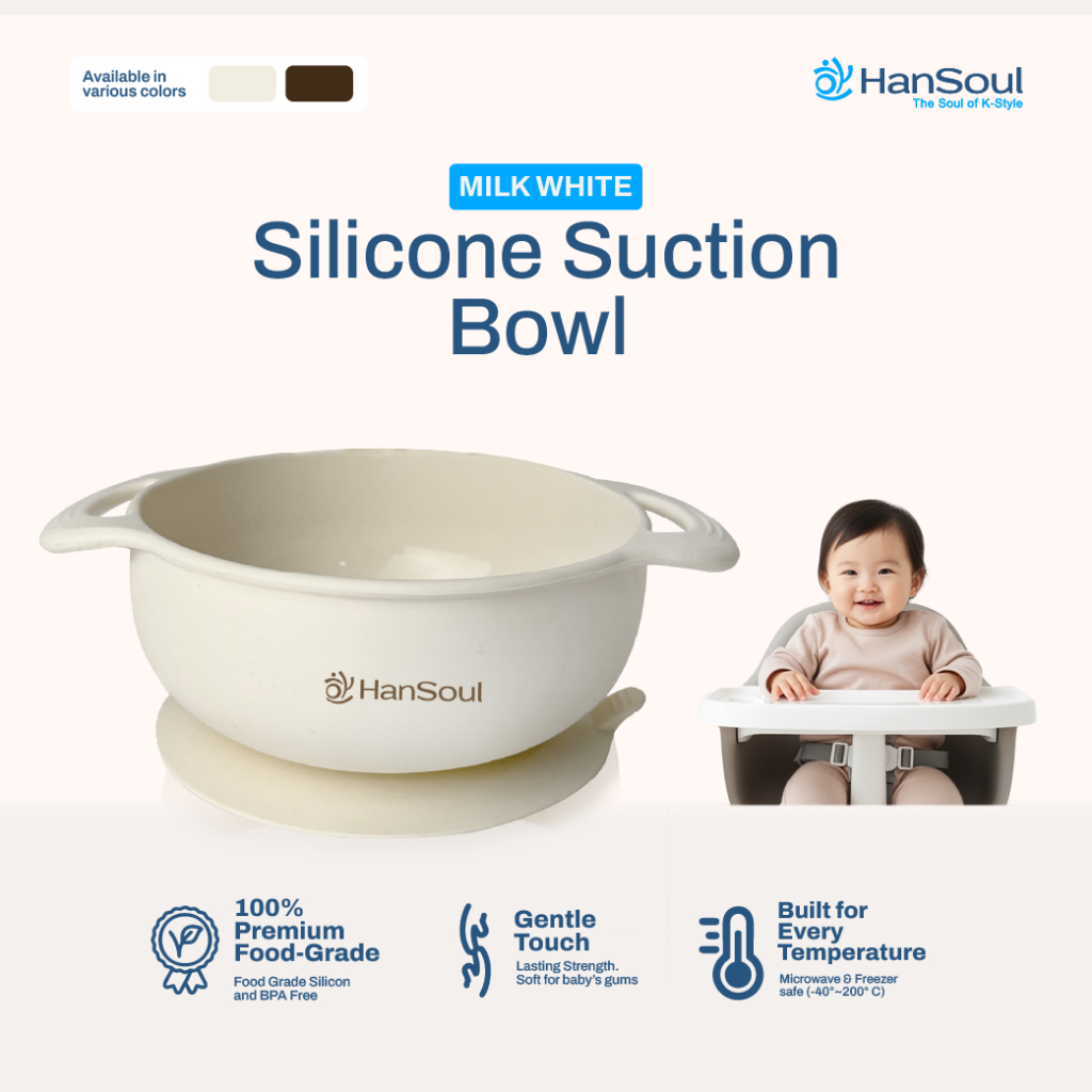 HanSoul Silicone Suction Bowl - Mangkuk Makan Bayi Anti-Tumpah BPA Free - HSB0001