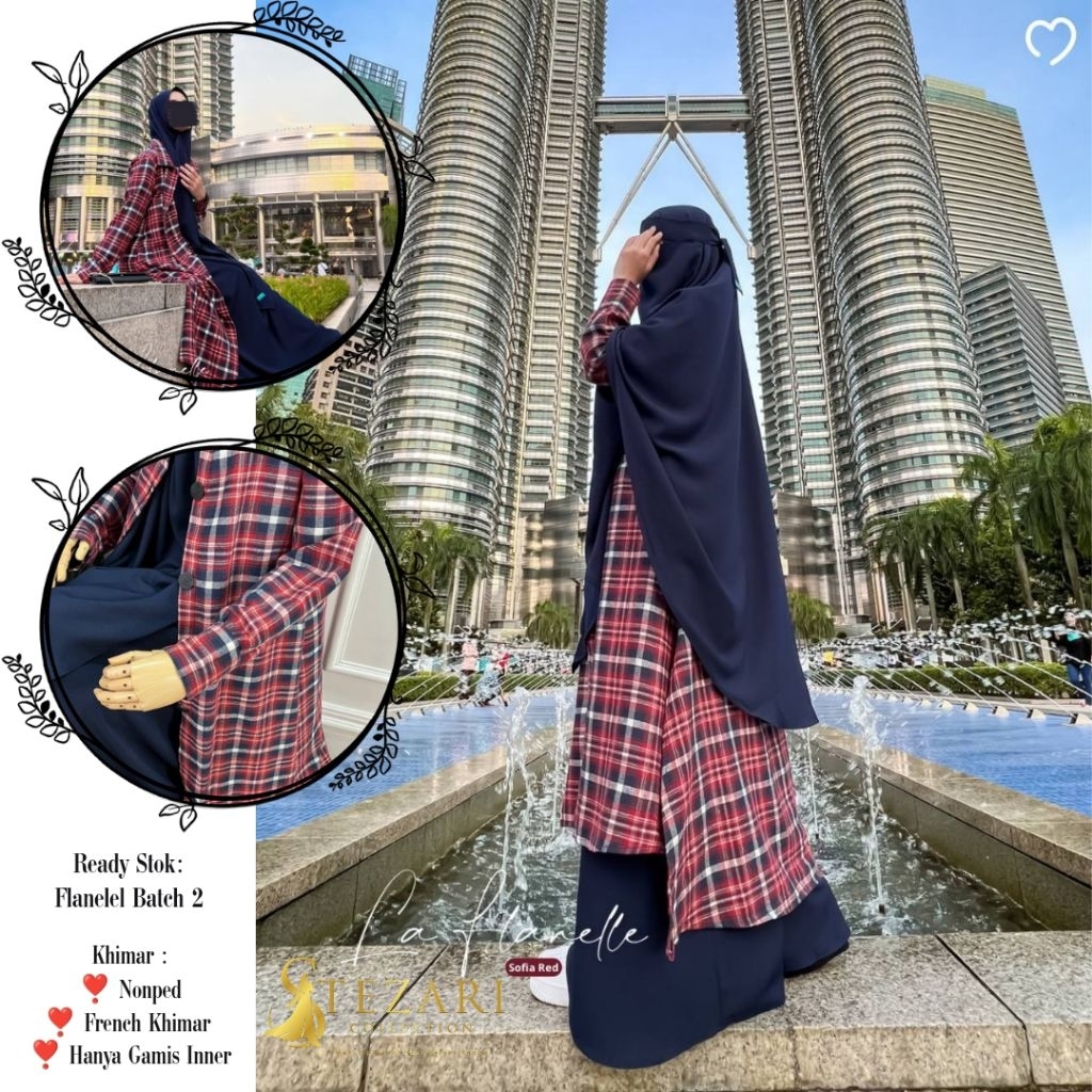 (Ready Stok) Gamis terbaru La Flanelle by Mahira Indonesia gamis busui daily friendly original