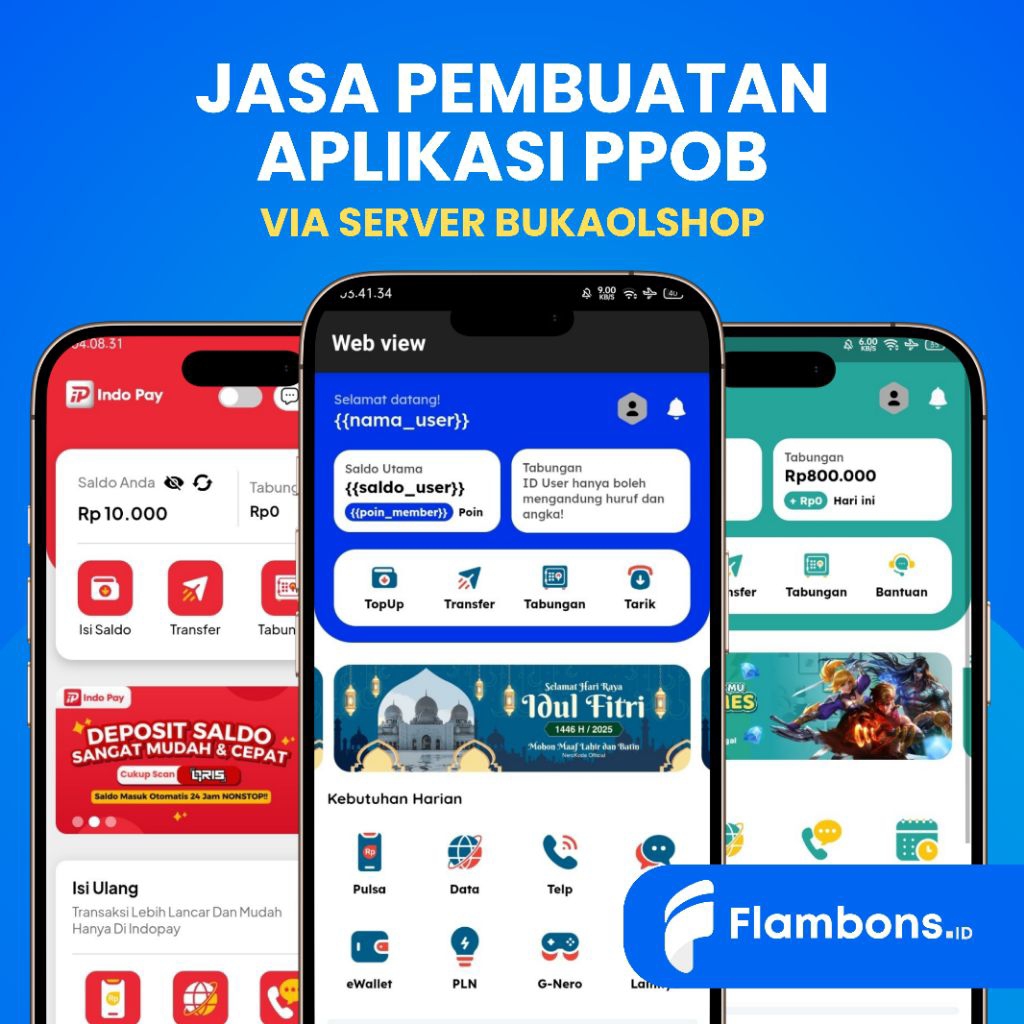 Jasa Pembuatan Aplikasi PPOB Via Server Bukaolshop