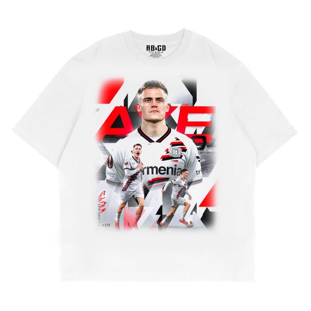 T-SHIRT FLORIAN WIRTZ - ART LOGO ( WHITE ) ++ FREE STICKER BAND METAL ||