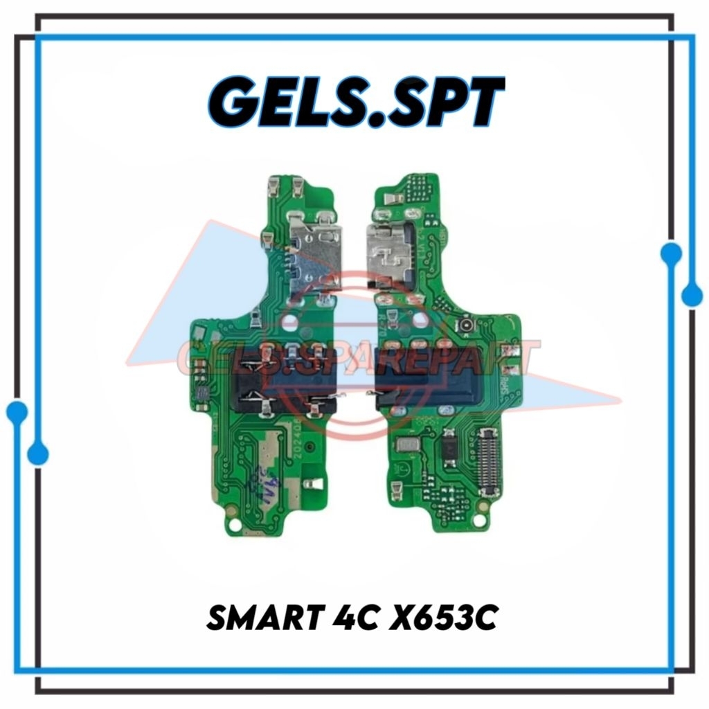 PCB PAPAN CAS / KONEKTOR CAS INFINIX SMART 4 X653 / SMART 4C X653C+ Mic Original