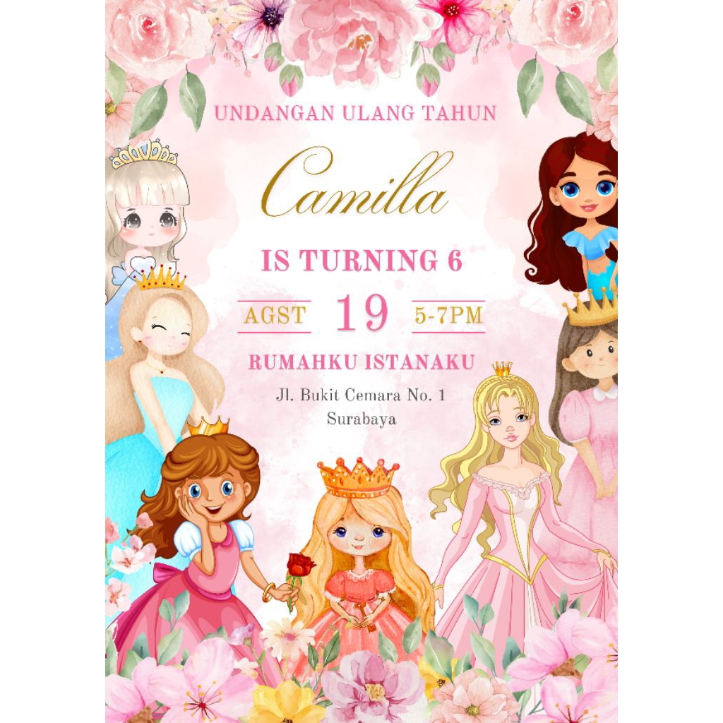 [isi 30]UNDANGAN ULTAH CUSTOM ANAK PEREMPUAN