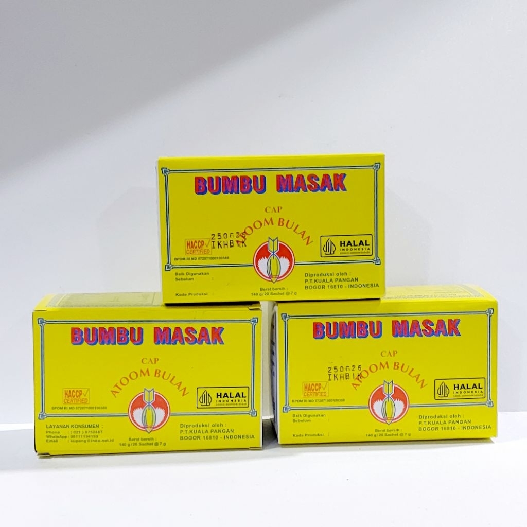 

BUMBU MASAK CAP ATOM BULAN ISI 20 SACHET (1PAK ) 140GRAM