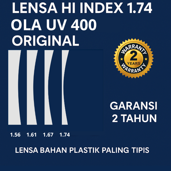 Lensa Hi Index 1.74 OLA UV 400 Original