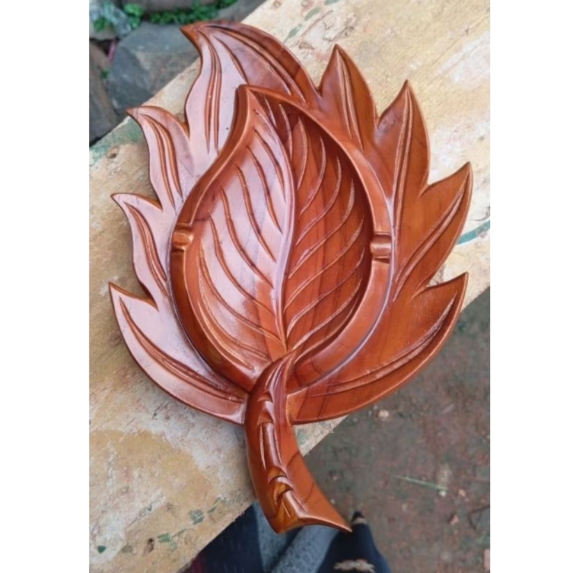 Asbak Kayu Motif Daun Asbak Kayu Jati Asbak Minimalis Kayu Jati Solid