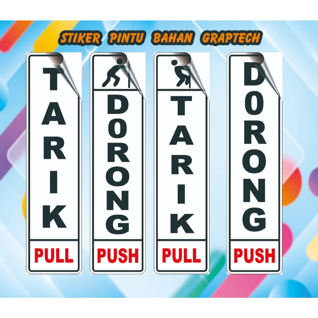 

STIKER TARIK DORONG - STICKER GESER - STICKER PINTU TOKO TARIK DORONG CETAK STIKER PRINTER UV