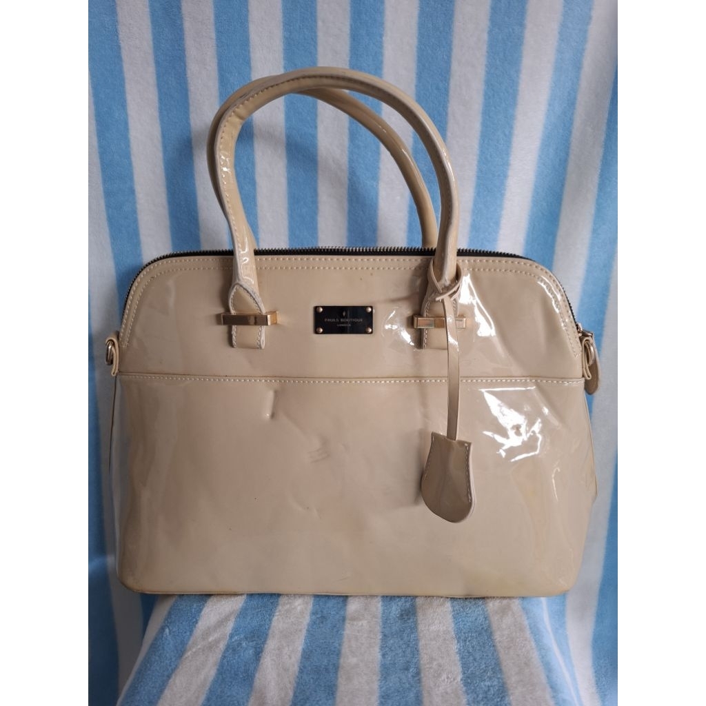 preloved tas model alma zipper cream glossy / paul's boutique