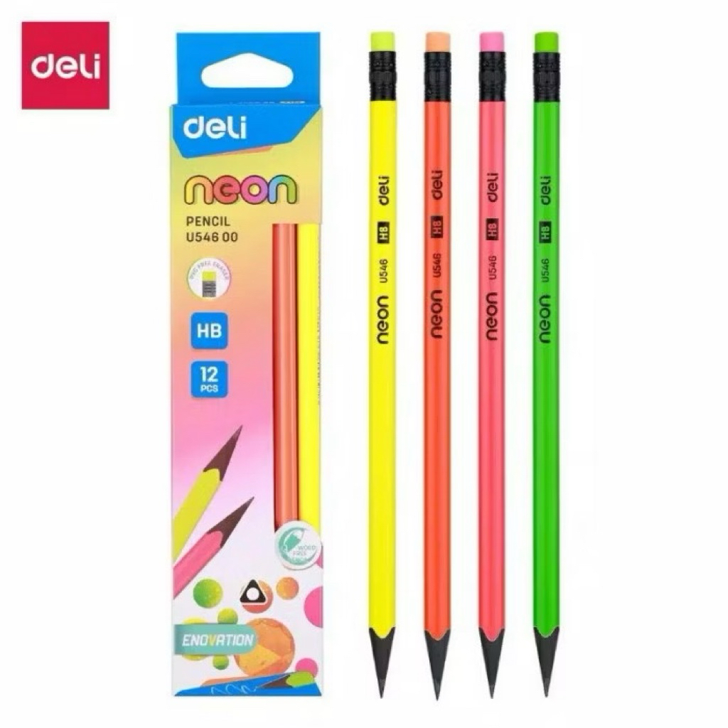 

DELI PENCIL / PENSIL DELI HB NEON U54600 / DELI PENSIL HB 12 PCS