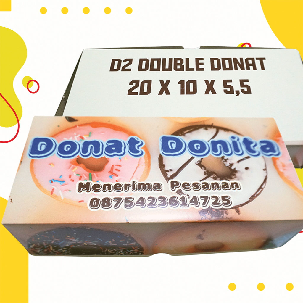 

[50 pcs]Kotak Donat Custom ukuran 20 x 10 x 5,5 Custom min pesan 50 pcs