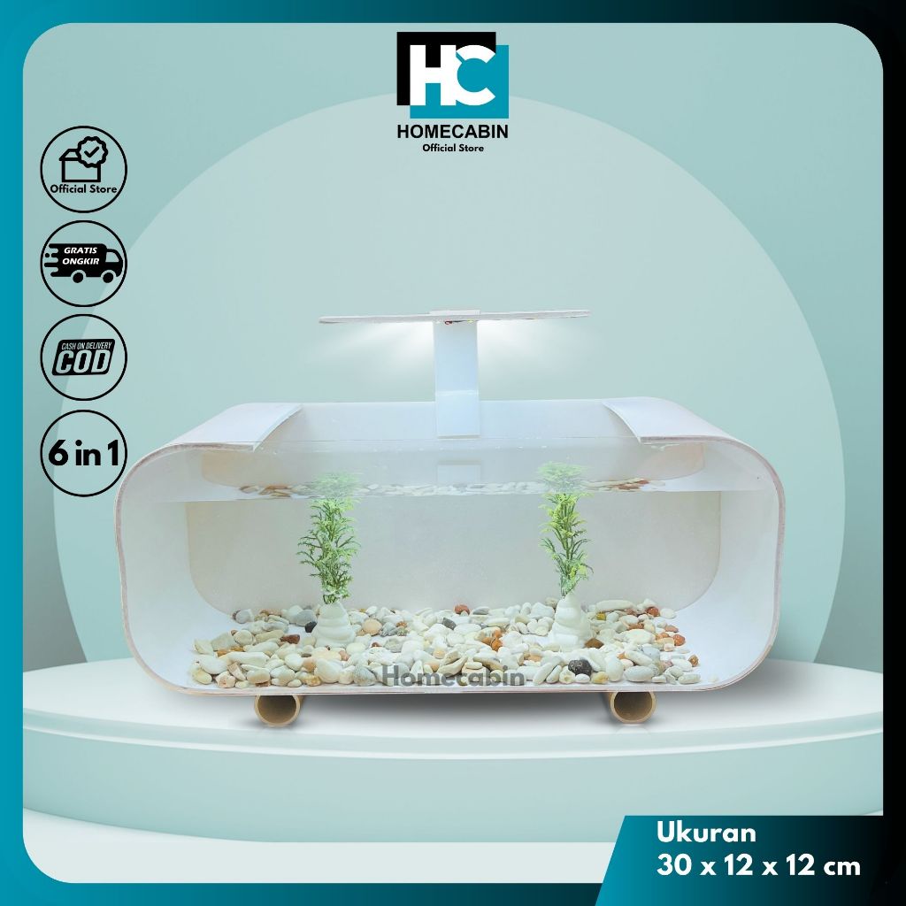 Akuarium Mini Ikan Hias / Aquarium akrilik fullset / aquarium mini / aquarium cupang - ST