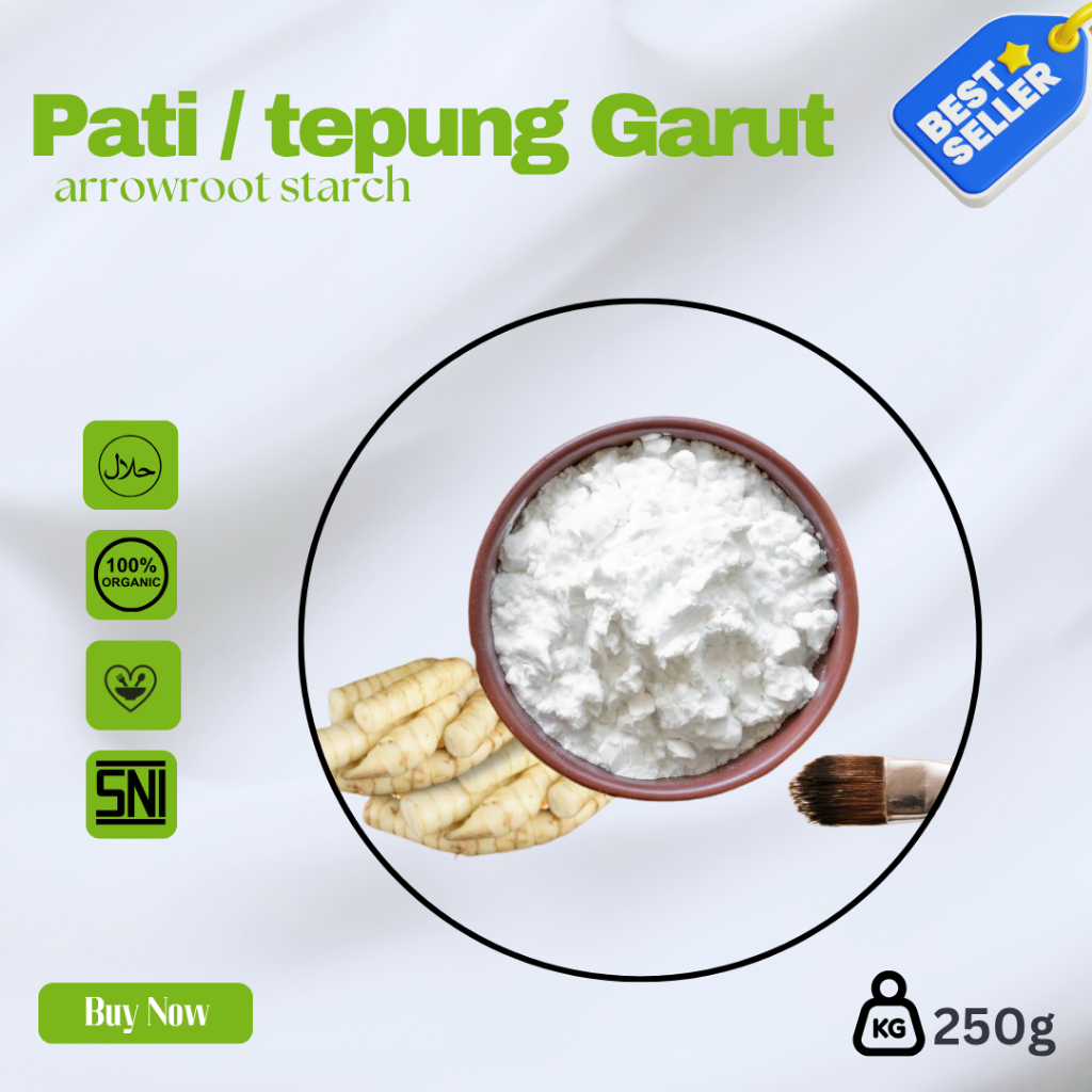 

Tepung Pati Garut Asli 100% Organik | Tepung Garut untuk Diet, & Kesehatan Usus I Berat 250g I