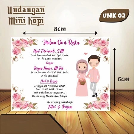 CETAK UNDANGAN MINI KOPI - UNDANGAN MINIMALIS MURAH