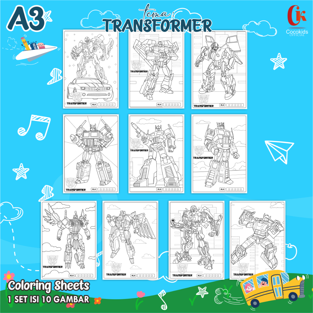

KERTAS MEWARNAI ANAK A3 - COLORING SHEETS SUPERHIRO 01- LEMBAR MEWARNAI ANAK PAUD/TK/SD