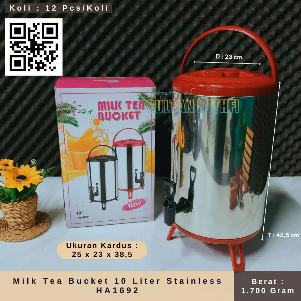 Milk Tea Bucket 10 Liter Stainless HA1692