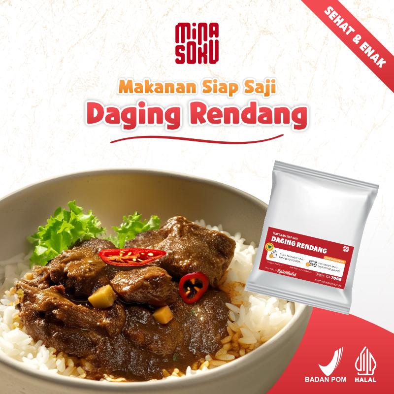 

Minasoku Lauk Instan - Daging Rendang Sapi - Ayam pedas kemangi - Ikan cakalang woku - Ayam betutu - Ayam Gulai Kari