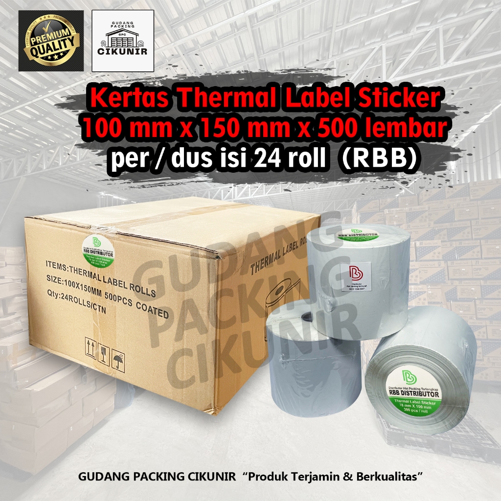 

Kertas Thermal polos 100mm x 150mm 500 Lembar 1 DUS