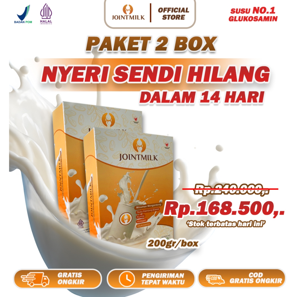 

JOINTMILK Susu Etawa 2 box – Efektif Atasi Nyeri Sendi&Tulang dalam 14 Hari No.1 Glukosamin+Kolagen