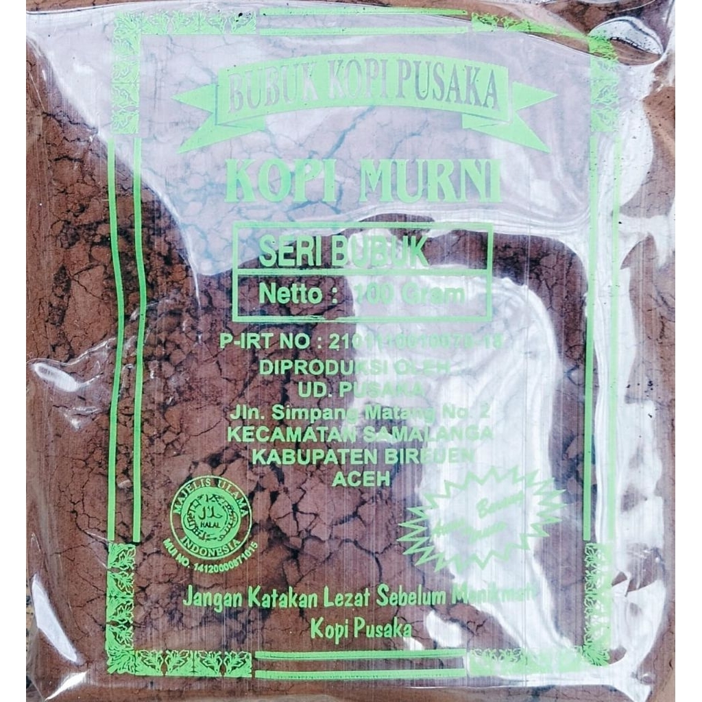 

Kopi Bubuk Halus Khas Aceh berbagai Merk 100 Gram