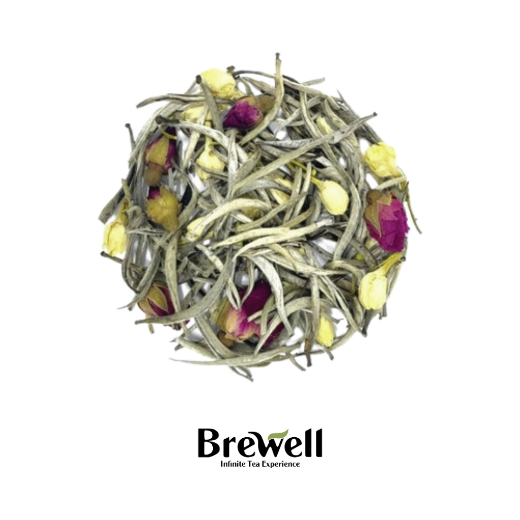 

ROSY MOONLIGHT Tea Blend - White Tea Rose Jasmine Flower 15 gram / 50 gram