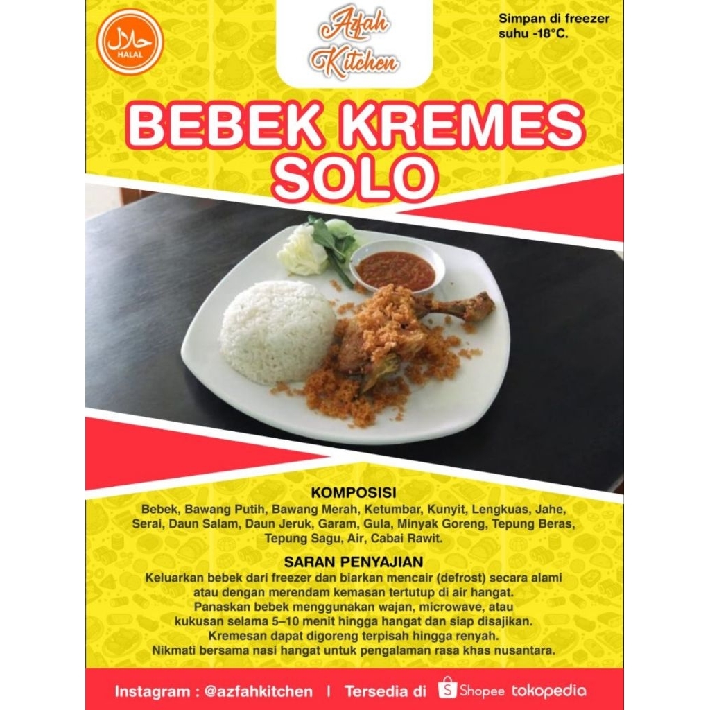 

Azfah Kitchen Bebek Kremes Solo Asli Daging Bebek Ala Resto Halal Sehat dan Higienis