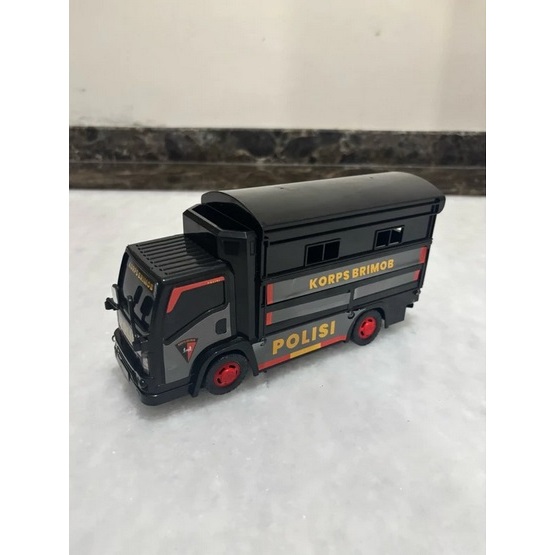 Mainan Anak Miniatur Truk Brimob Polisi / Truk Oleng Basuri (ukuran kecil) - lampu + musik