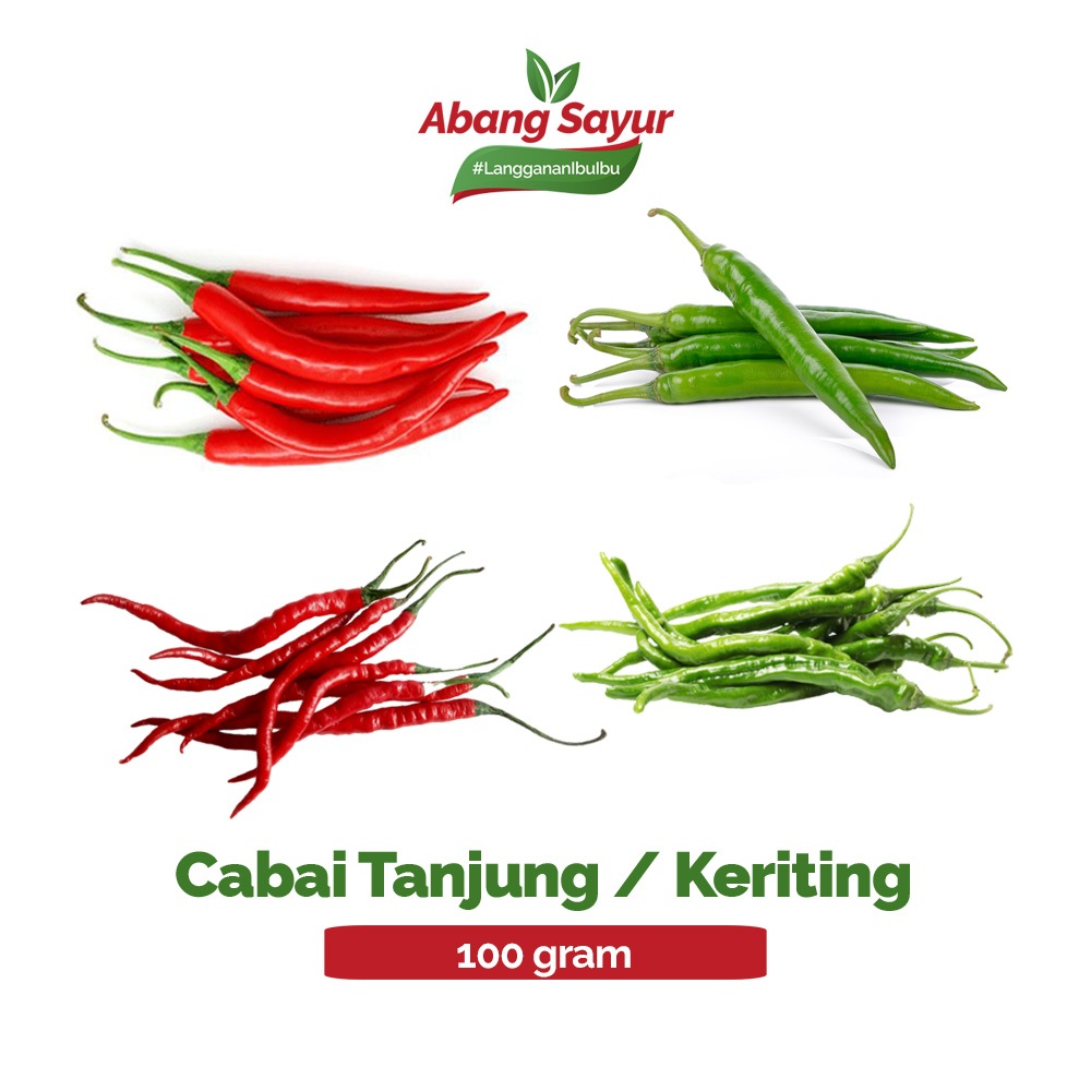 

Cabe Segar 100gr – Merah Tanjung, Keriting Merah, Hijau Tanjung, Keriting Hijau | Sayur Bandung