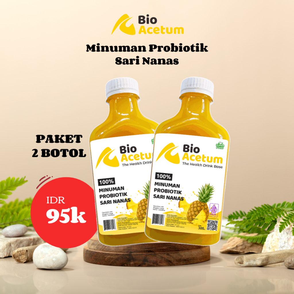

BioAcetum Minuman Probiotik Sari Buah Nanas - PAKET 2 BOTOL - Kontrol Gula Darah & Jaga Imun Tubuh