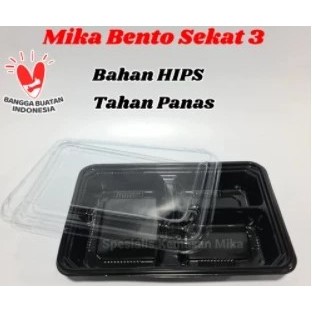 Ay00 Mika Bento 3 sekat / Tray Bento 3 sekat [50PCS]