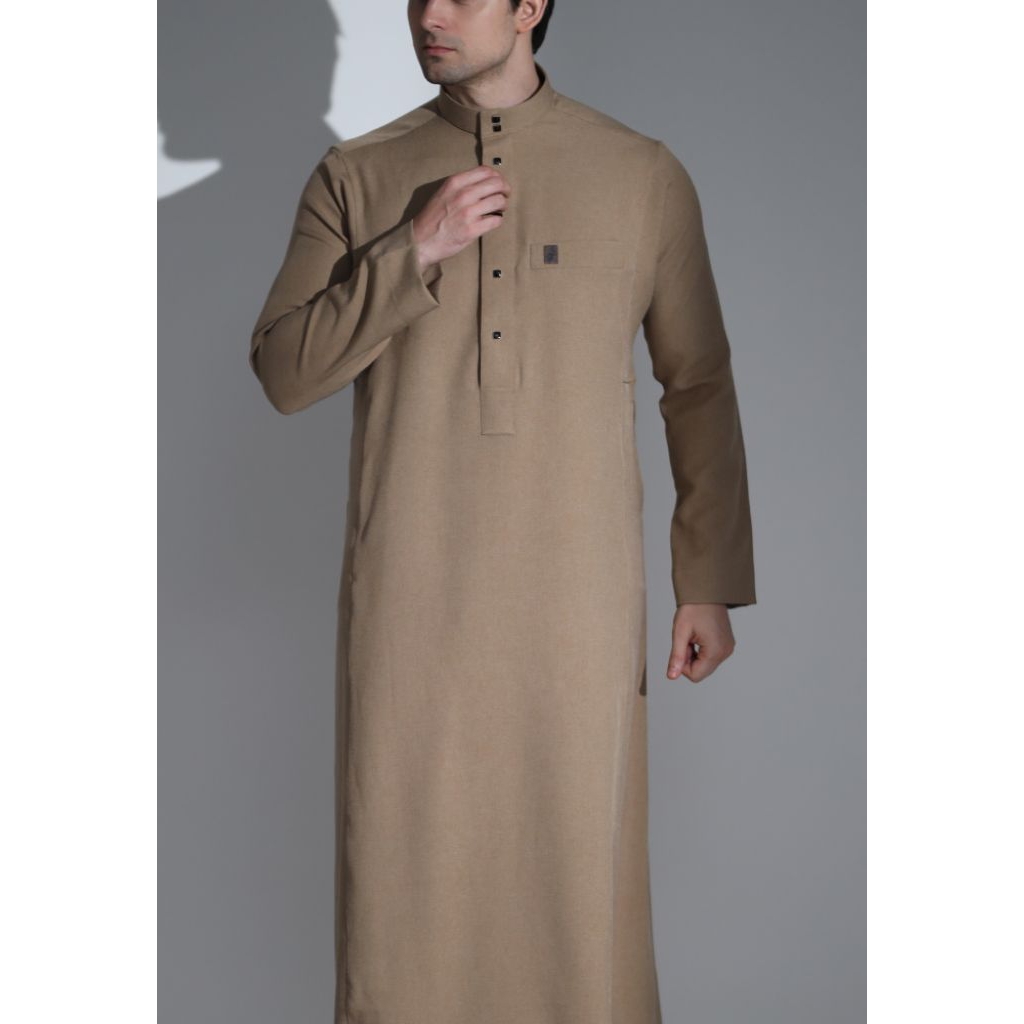 ASSYAUQIE jubah wool pria jubah pria dewasa jubah wool non manset